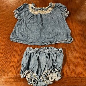 Old Navy Blue Diaper Cover with Lace Trim